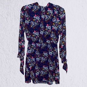 Nordstrom WAYF Navy Floral Dress SZ XS